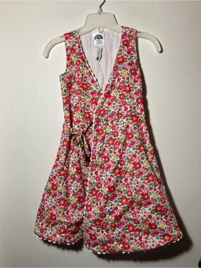 Tessa James Girls Floral Wrap Dress Cotton Ric Rac Trim Size 8